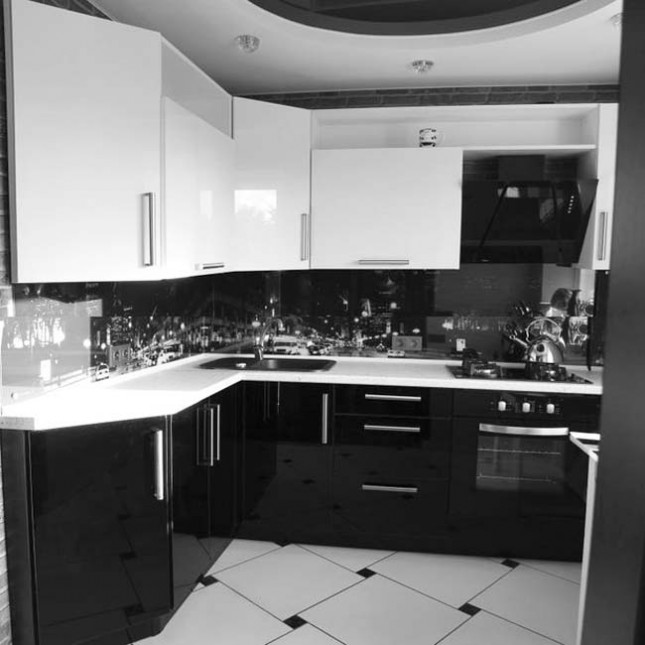 Бело Черная Кухня В Интерьере Фото