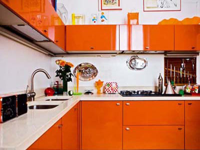 Маленька помаранчева кухня - 65 фото, дизайн