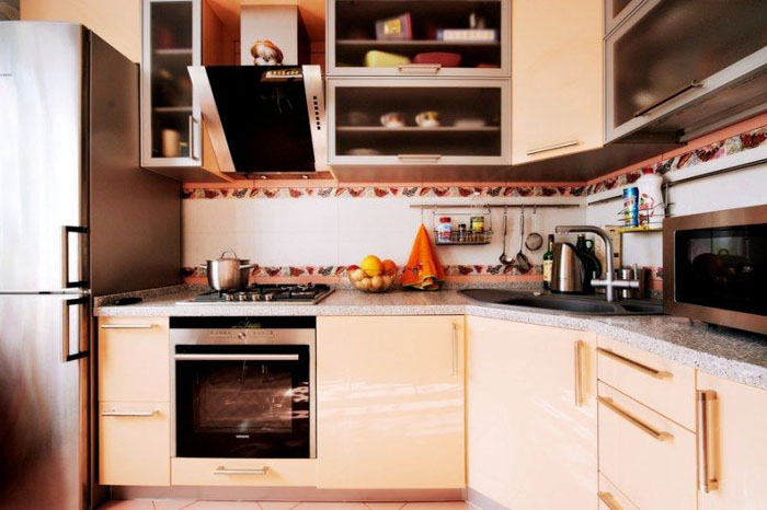 Персиковая кухня в интерьере - фото, дизайн