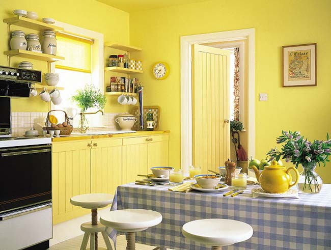 Желтая кухня: декоры, аксессуары и идеи