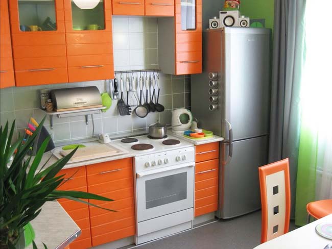 Серо Оранжевая Кухня Фото