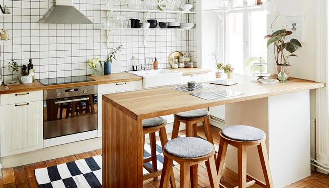 Маленька кухня у скандинавському стилі 